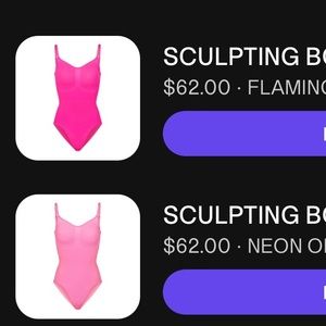 Skims sculpting bodysuit flamingo and neon orchid. Worn each once.
